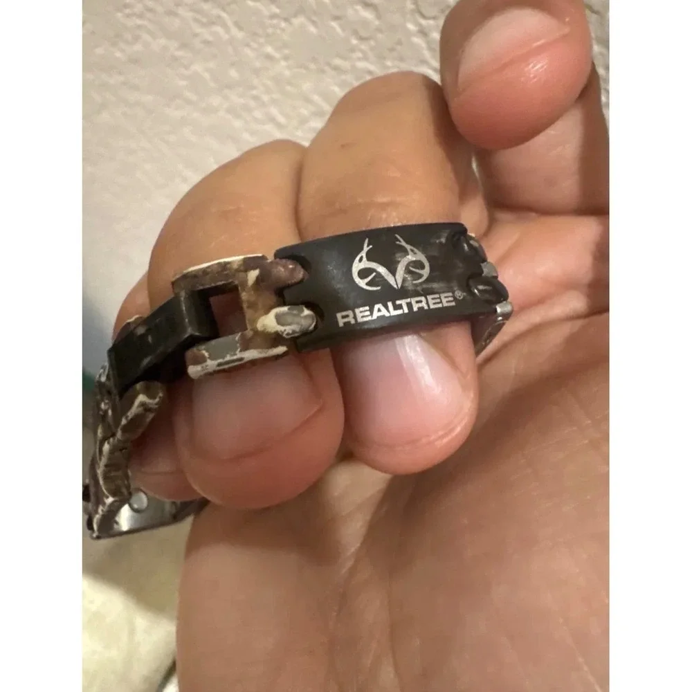 Sabona Realtree Camo Magnetic Link Bracelet Mens Stainless Steel Hunting Style